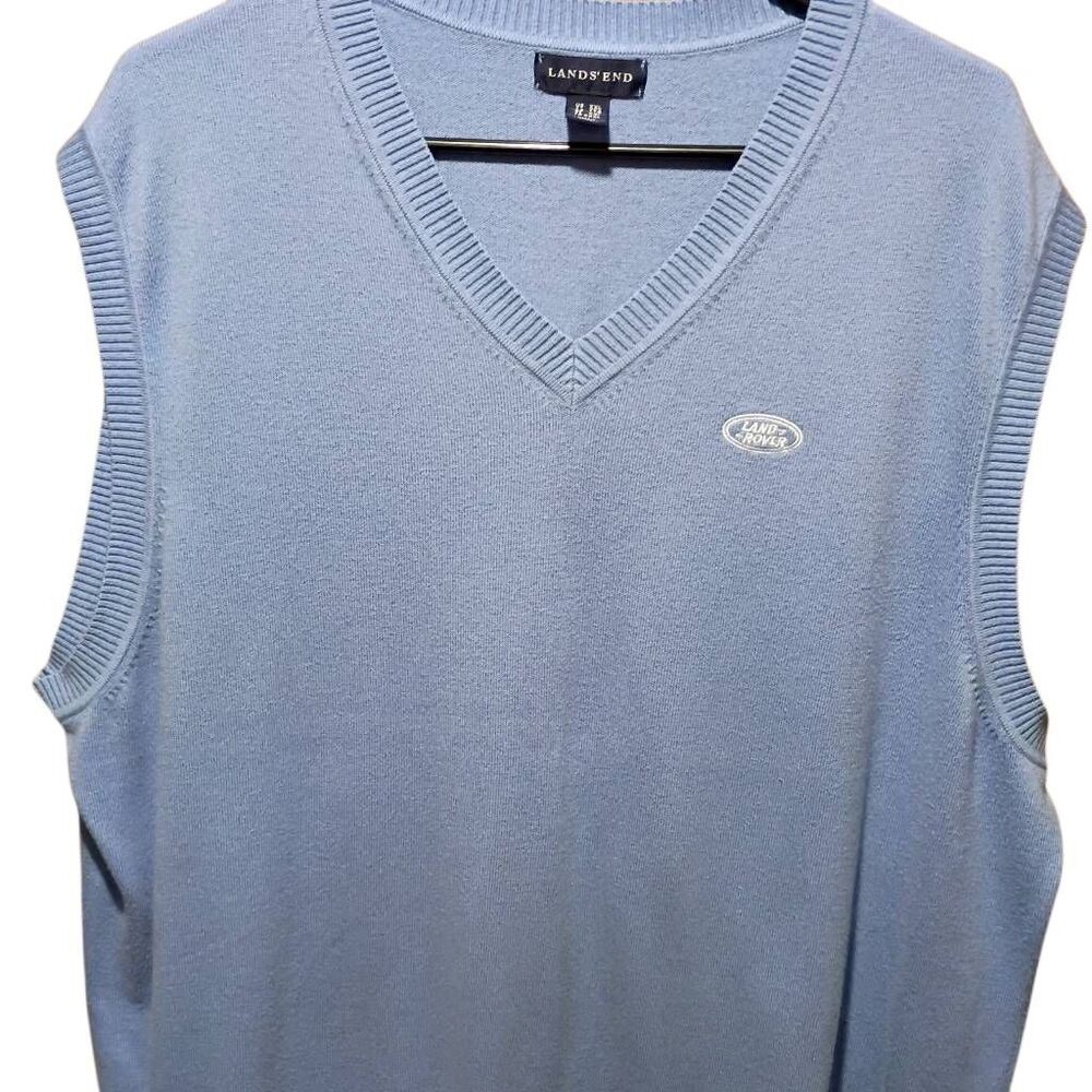 Lands' End Land Rover Sweater Vest XXL Men's Powder Blue
